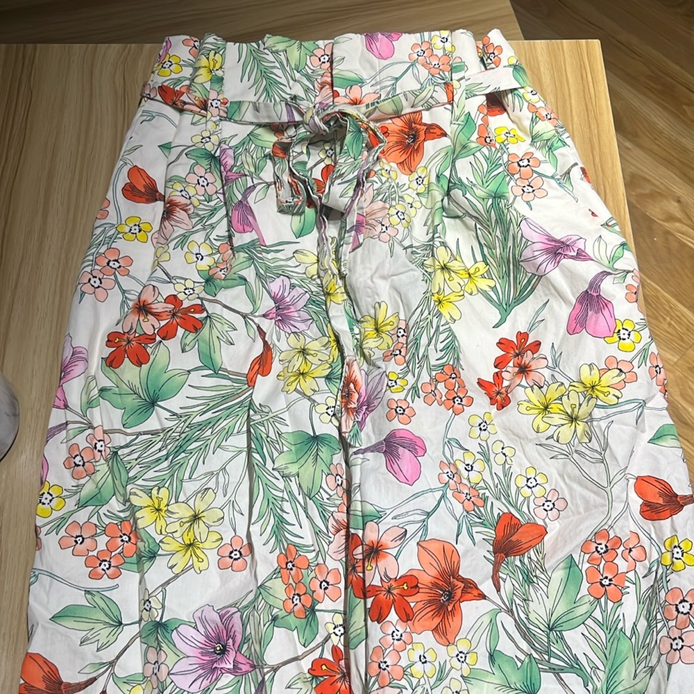 Floral wide leg pants